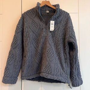 NWT Gilly Hicks Blue Teddy Quarter Zip